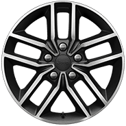 18‑inch polished aluminum with Technical Grey pockets