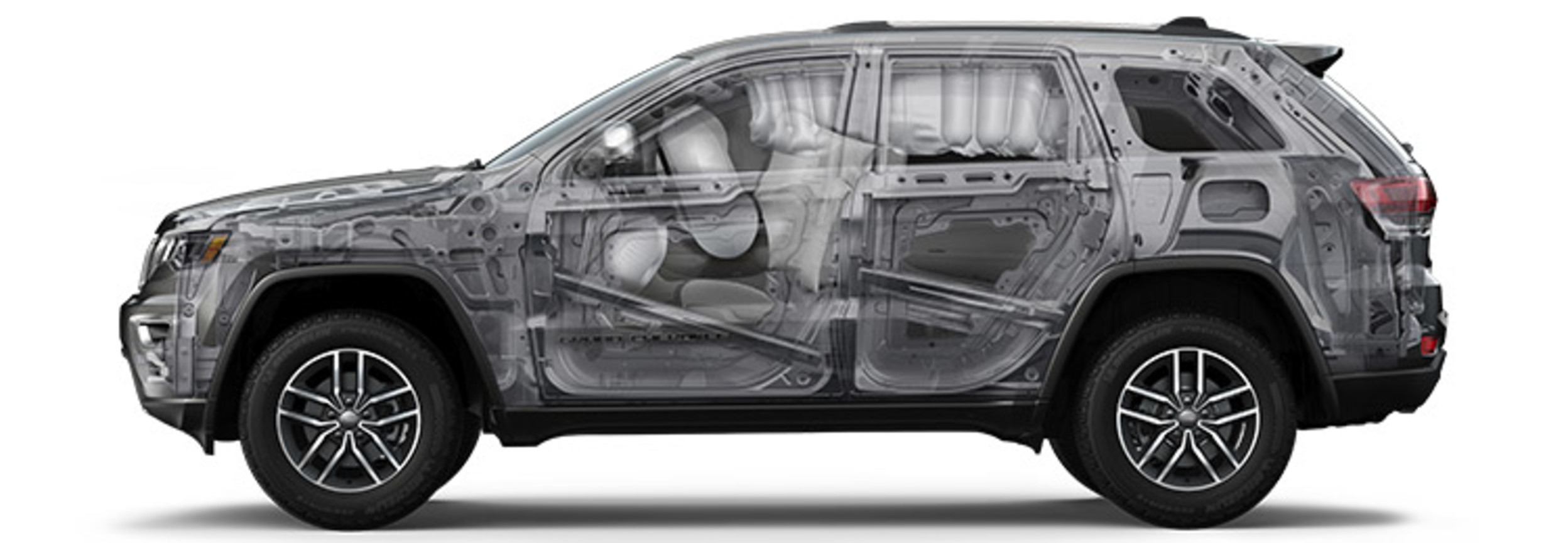 Vue en coupe d’un Jeep Grand Cherokee.
