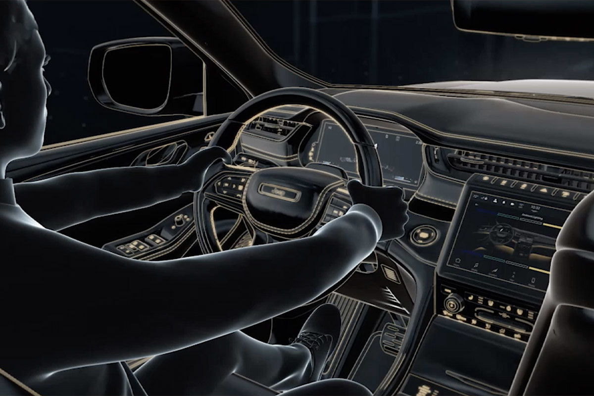 The All-New 2022 Jeep Grand Cherokee 4xe showing off the new hands-free Active Driving Assist.