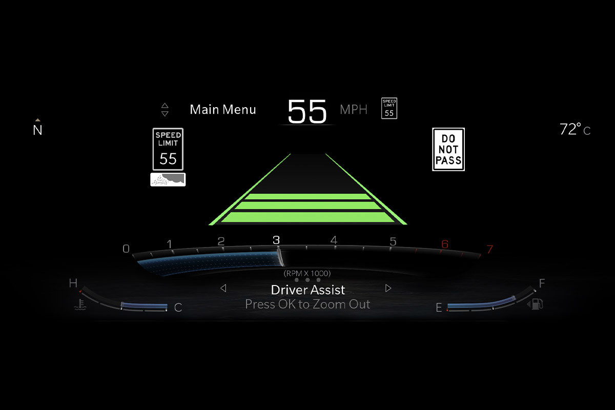 A close up of the traffic sign recognition in the All-New 2022 Jeep Grand Cherokee 4xe.