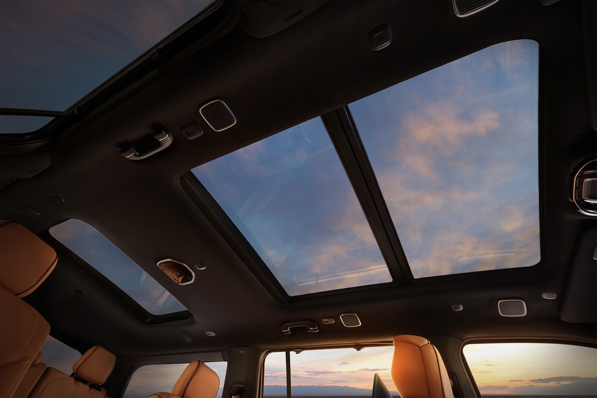 The panoramic roof of an All-New 2022 Grand Wagoneer.