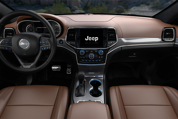 Close up of the Uconnect 4C NAV on an 8.4 inch touchscreen.