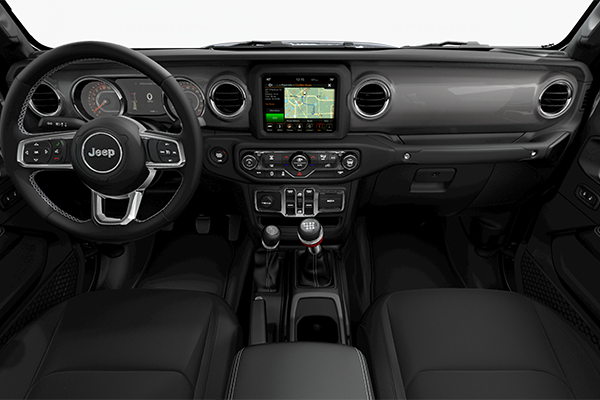 Close up of the Uconnect 4C NAV on an 8.4 inch touchscreen.