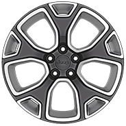 Roues de 18 po en aluminium poli et peint charbon lustré