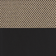Tissu en relief - noir/tempête de sable avec coutures contrastantes havane