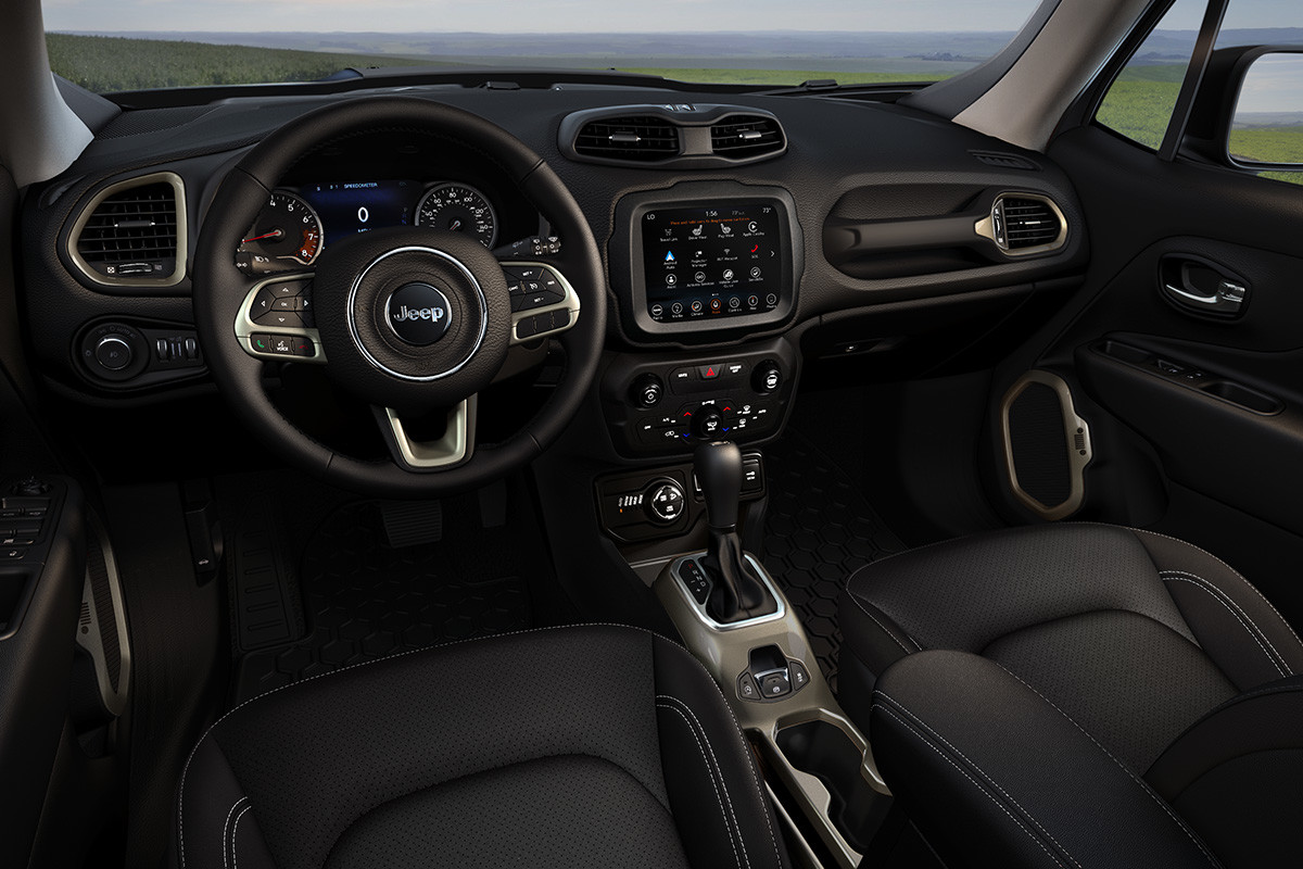Design de l’habitacle du Jeep Renegade 2019 vu de haut