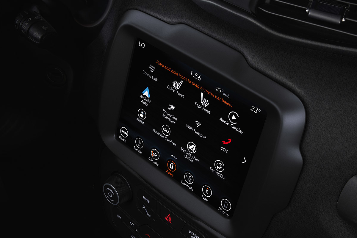 Écran tactile couleur de 5 po avec le système Uconnect du Jeep Renegade 2020