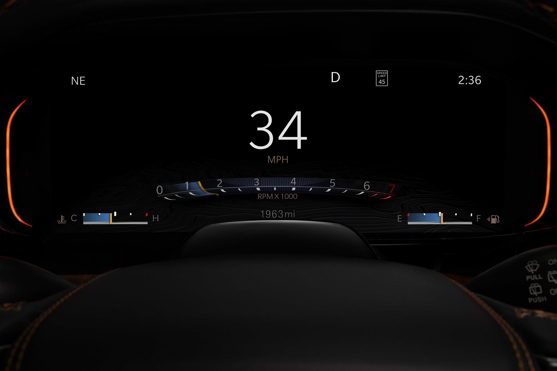 The 10.25-inch digital cluster of a 2022 Wagoneer.