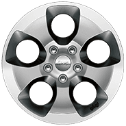 18-inch polished aluminum with Granite Crystal painted pockets