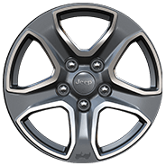 Roues de 17 x 7,5 po en aluminium poli cristal granit