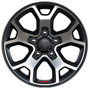 Roues de 17 x 7,5 po en aluminium poli avec creux noirs