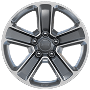Roues de 18 x 7,5 po en aluminium poli avec rayons gris