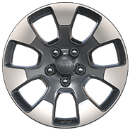 Roues de 18 x 7,5 po en aluminium gris tech avec face polie