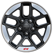 Roues de 17 x 7,5 po en aluminium noir avec contour poli