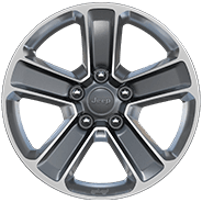 Jeep Wrangler 2019 avec roues de 18 po à rayons en aluminium gris