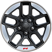 Jeep Wrangler 2019 équipé de roues de 17 po en aluminium noir avec contour poli