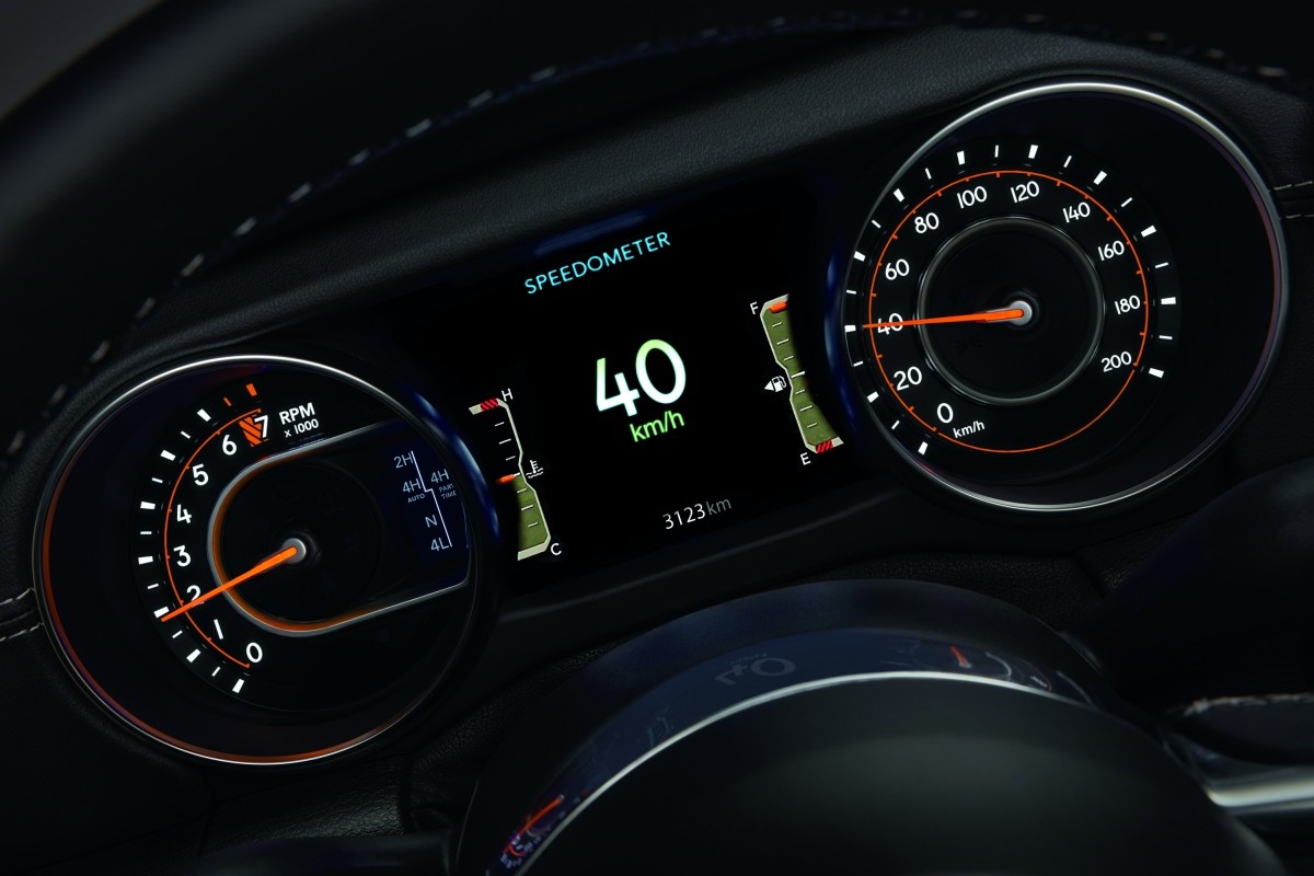 Écran de 7 po intégré au groupe d’instruments du Jeep Wrangler 2020