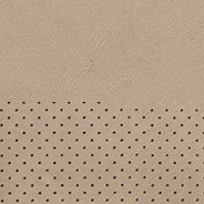 Cuir Natura Plus avec empiècements perforés – Givre clair avec passepoil bleu indigo et coutures contrastantes bleu indigo et givre clair