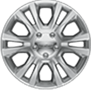 Roues de 20 po en aluminium poli avec garnitures peintes argent