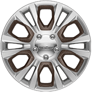 Roues de 20 po en aluminium poli avec garnitures noyer brun