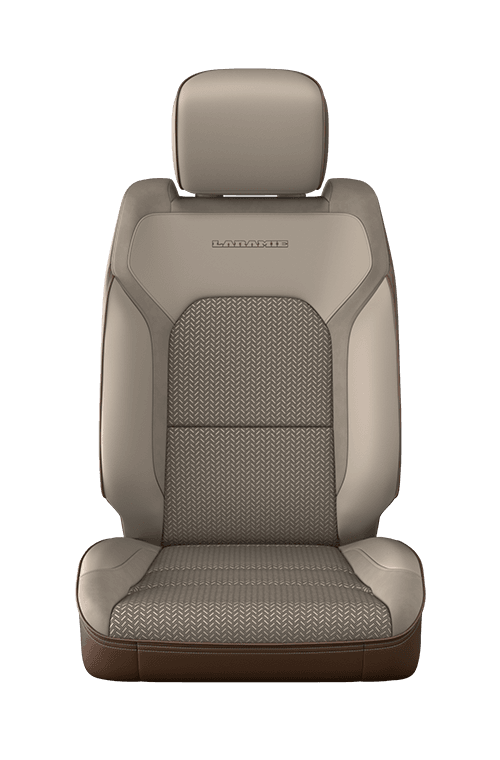 2019 Ram 1500 interior seating leather faced with perforated inserts light frost mountain brown