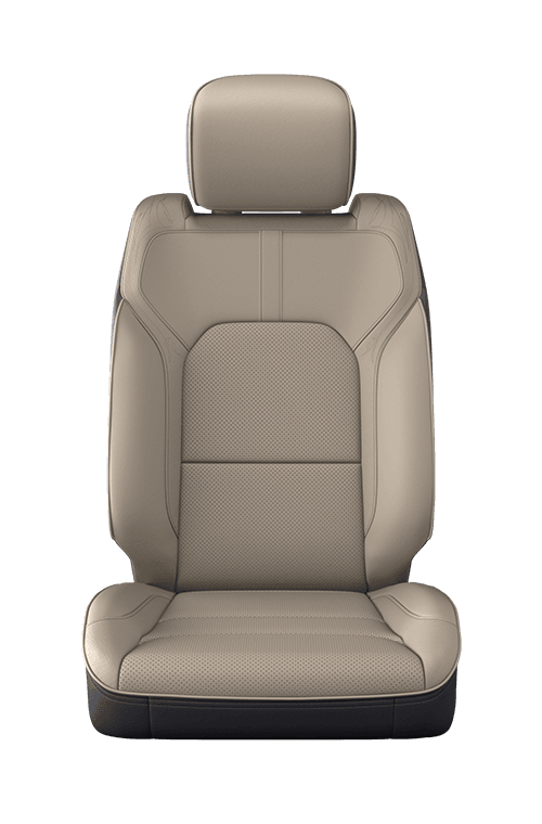 2019 Ram 1500 interior seating premium leather with perforated inserts light frost indigo blue