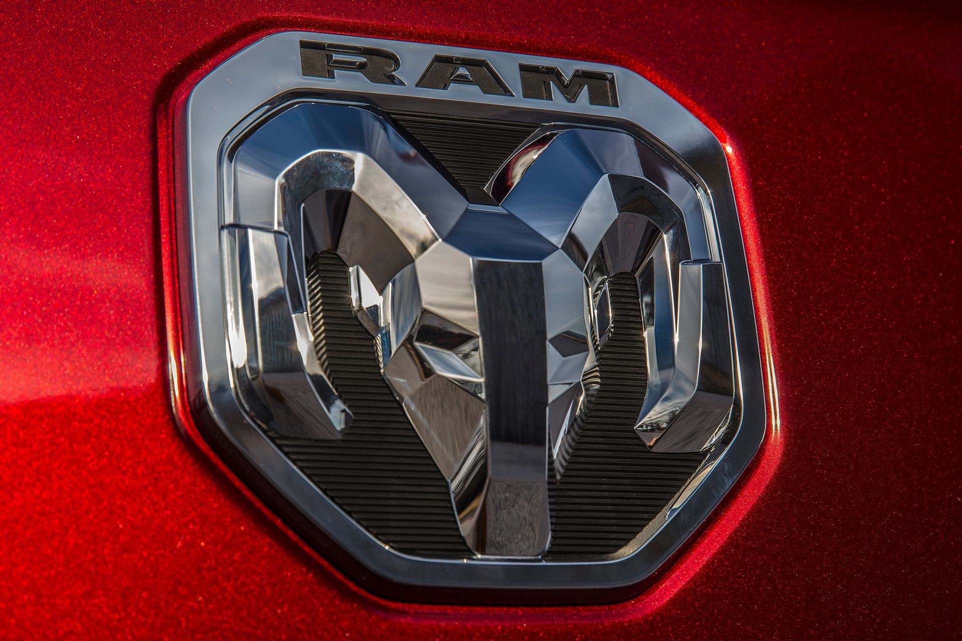 2019 Ram 1500 chiselled new badge on red