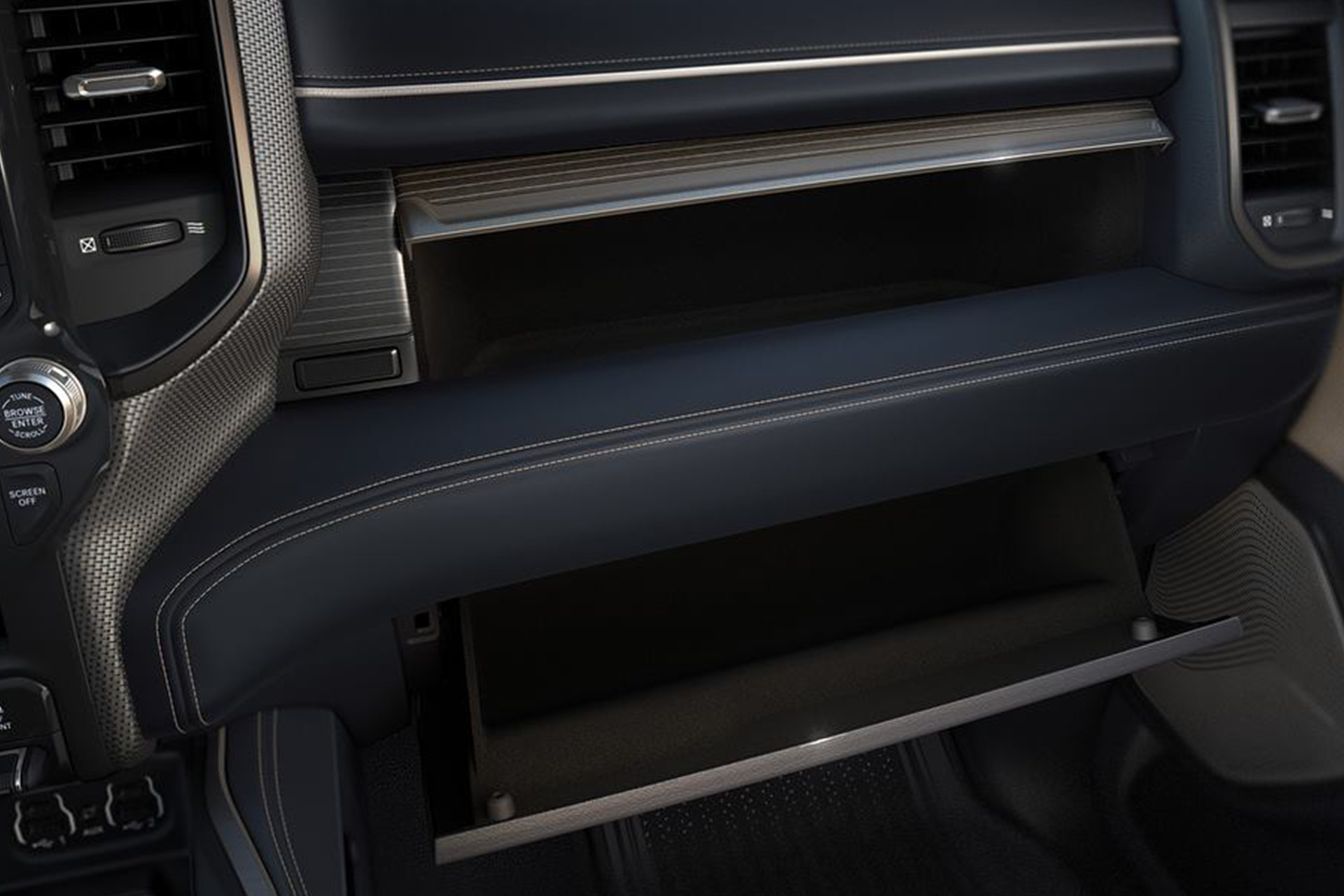2019 Ram 1500 dual glove boxes with locking lower compartment