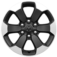 Ram 1500 2019 – roue de 18 po en aluminium peint noir de série sur le modèle Rebel