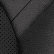 Leather-faced with perforated inserts – Black with Medium Greystone accent stitching