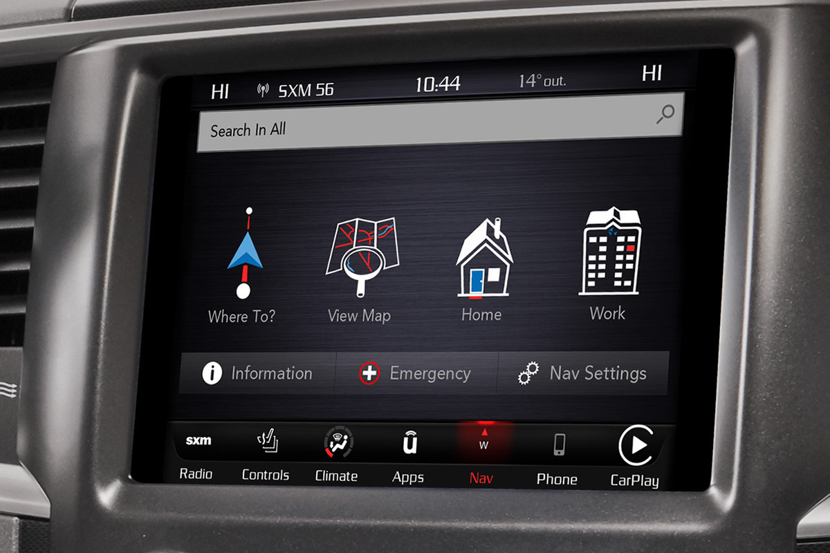 Camion RAM 2500 2018 – centre multimédia Uconnect 4C