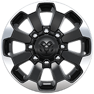 Roues de 17 po en aluminium avec creux peints noir mat et enjoliveur central noir