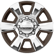 Roues de 18 po en aluminium poli avec creux peints brun noyer
