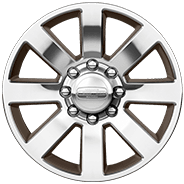Roues de 20 po en aluminium poli avec creux peints brun noyer