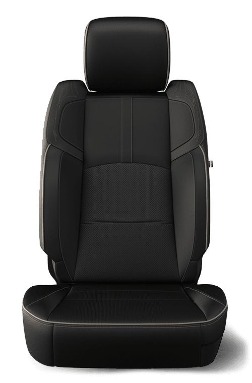 Premium Leather with Perforated Inserts - Black