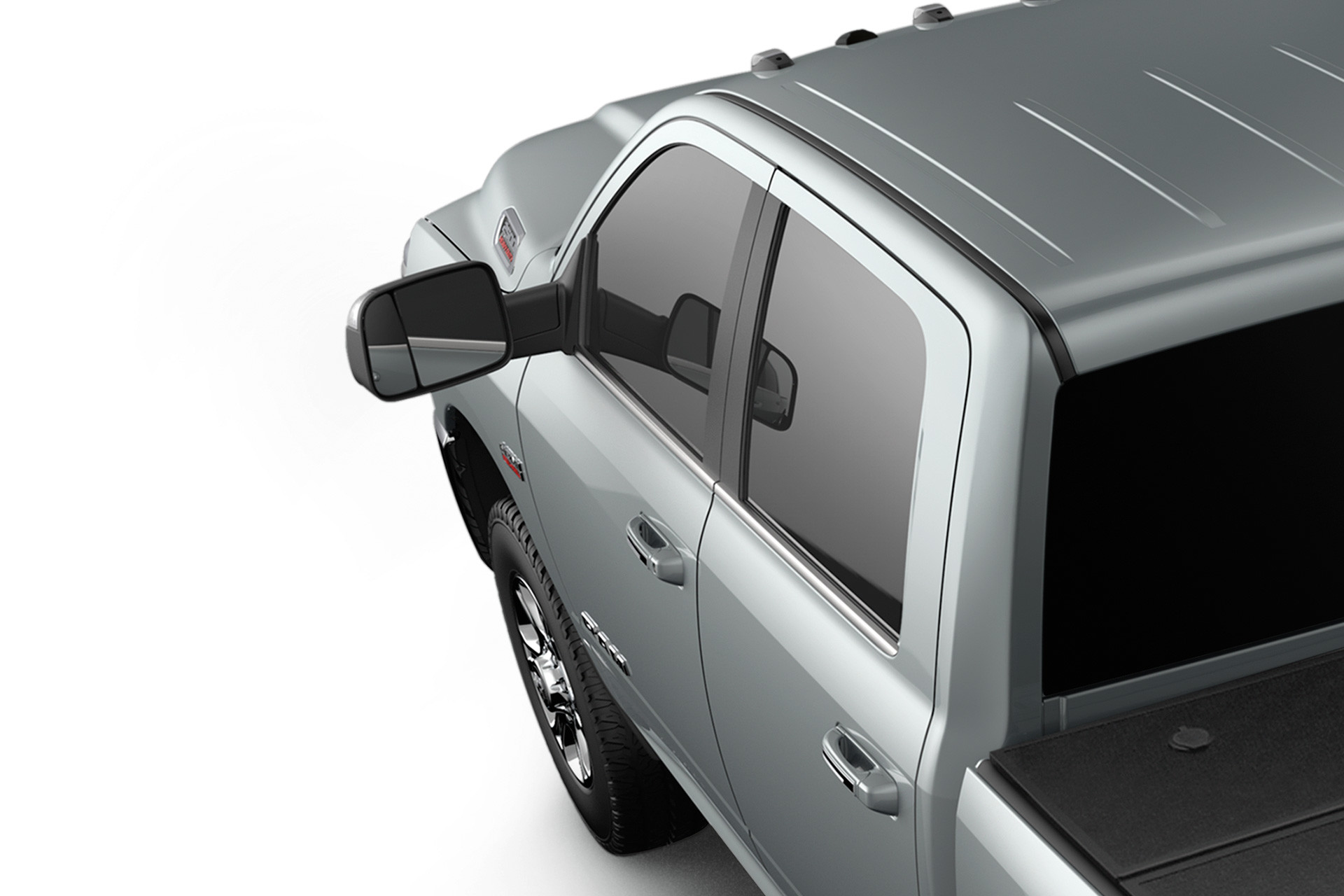 Front view of the new 2019 Ram 2500 white being driven on a road