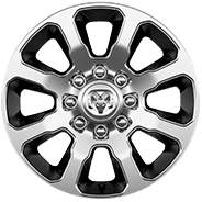 20-inch polished aluminum with Silver painted pockets