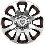 20-inch Polished Aluminum with Walnut Brown-Painted Pockets