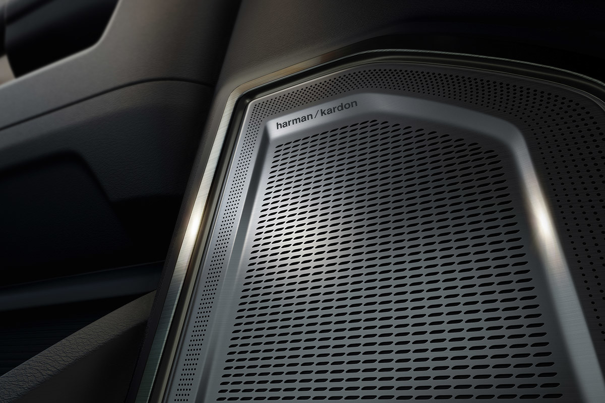 Close-up shot of the available Harman Kardon® speaker.