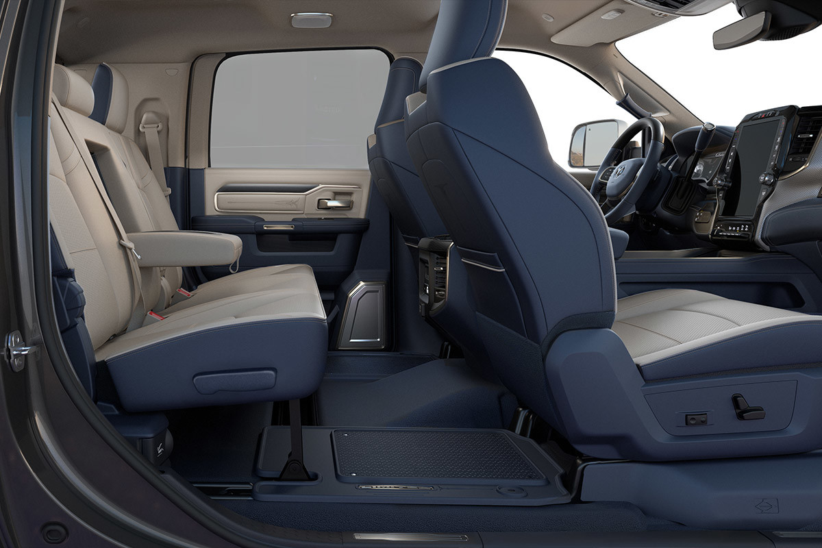 The interior seats of a 2022 Ram 2500.
