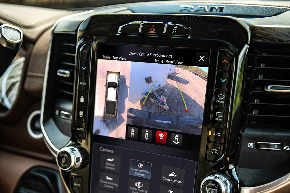 The Digital Rearview Mirror of a 2022 Ram 2500.