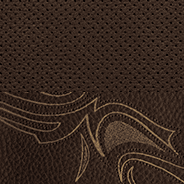 Cuir de catégorie supérieure avec empiècements perforés et gravures au laser – brun canyon avec coutures contrastantes havane