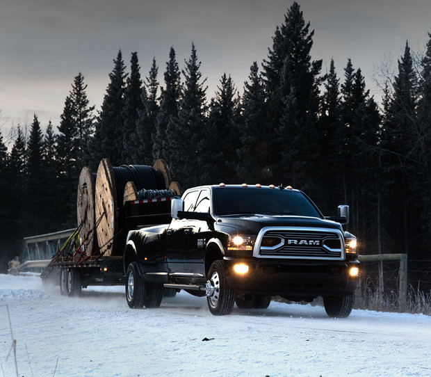 2018 RAM 3500 truck close-up of front grille