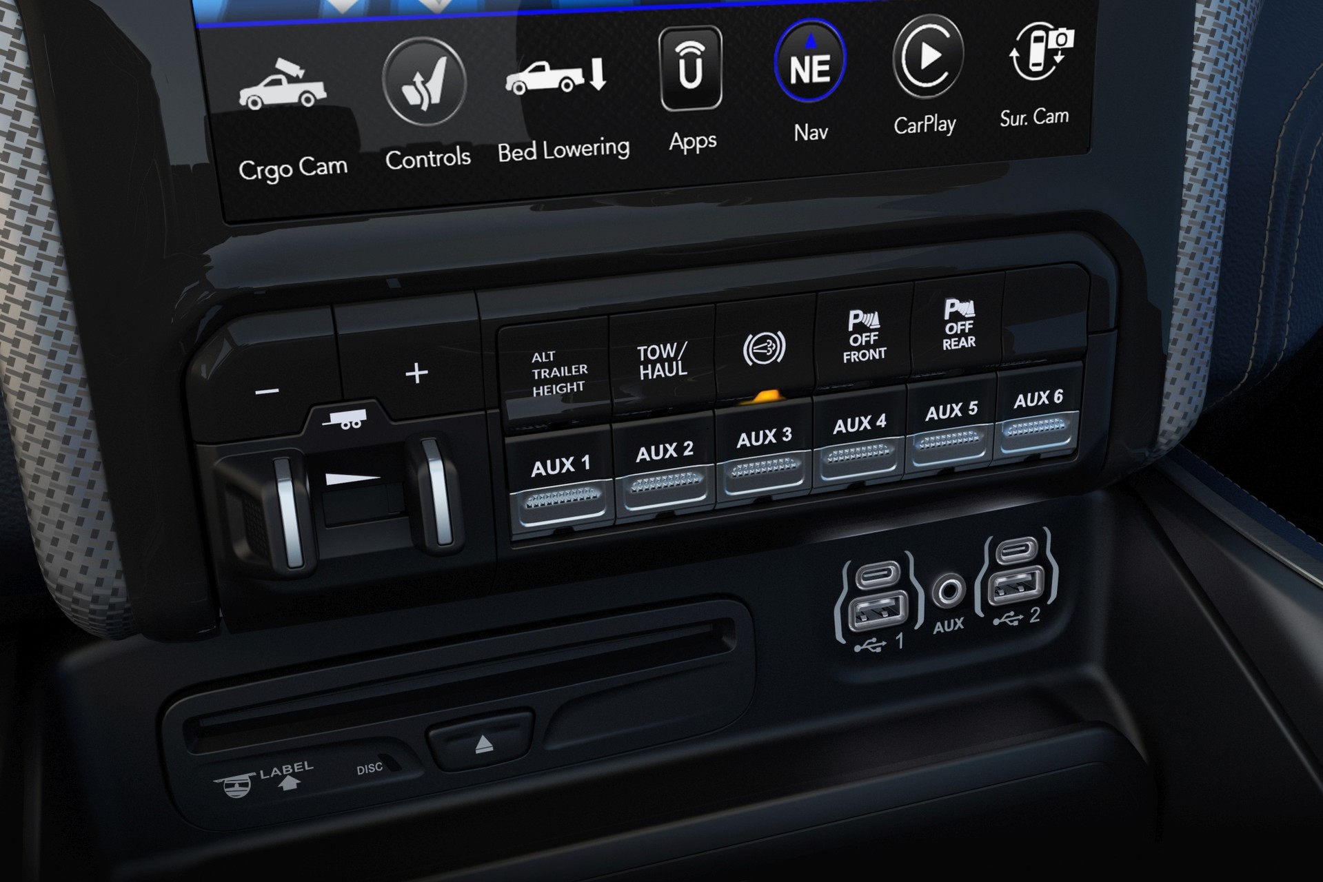 Centre stack on the 2020 Ram 3500.