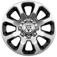 Roues de 20 po en aluminium poli avec creux peints argent