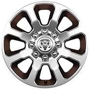 Roues de 20 po en aluminium poli avec creux peints brun noyer
