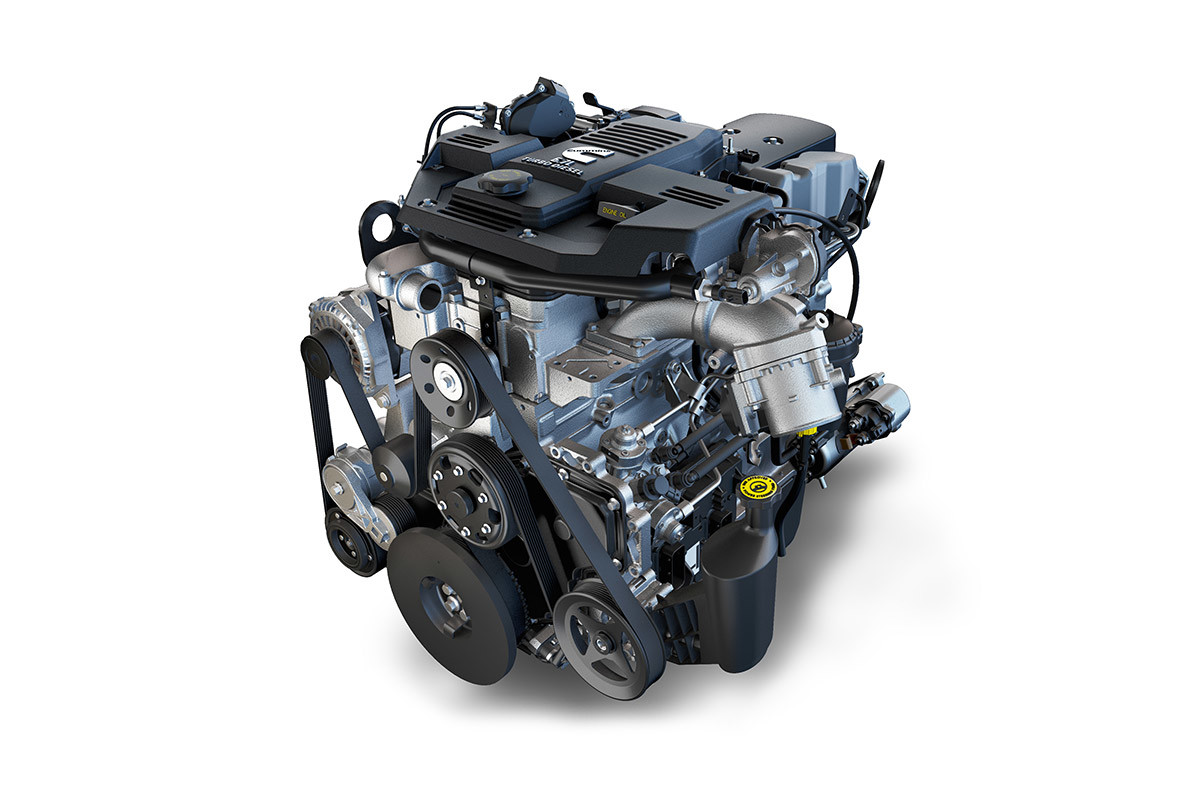 Gros plan du moteur turbo diesel CumminsMD de 6,7 L du Ram 3500.