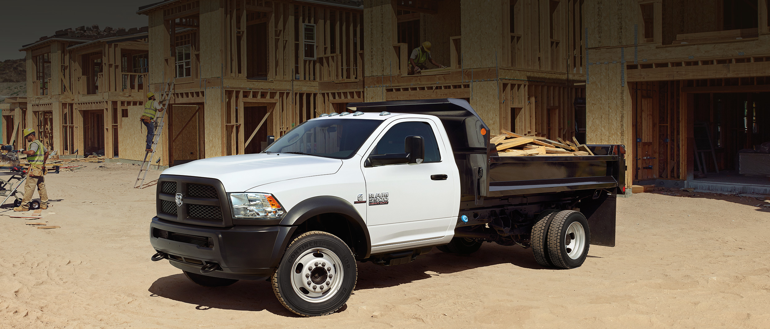 2018 RAM Chassis Cab side view, shown in white