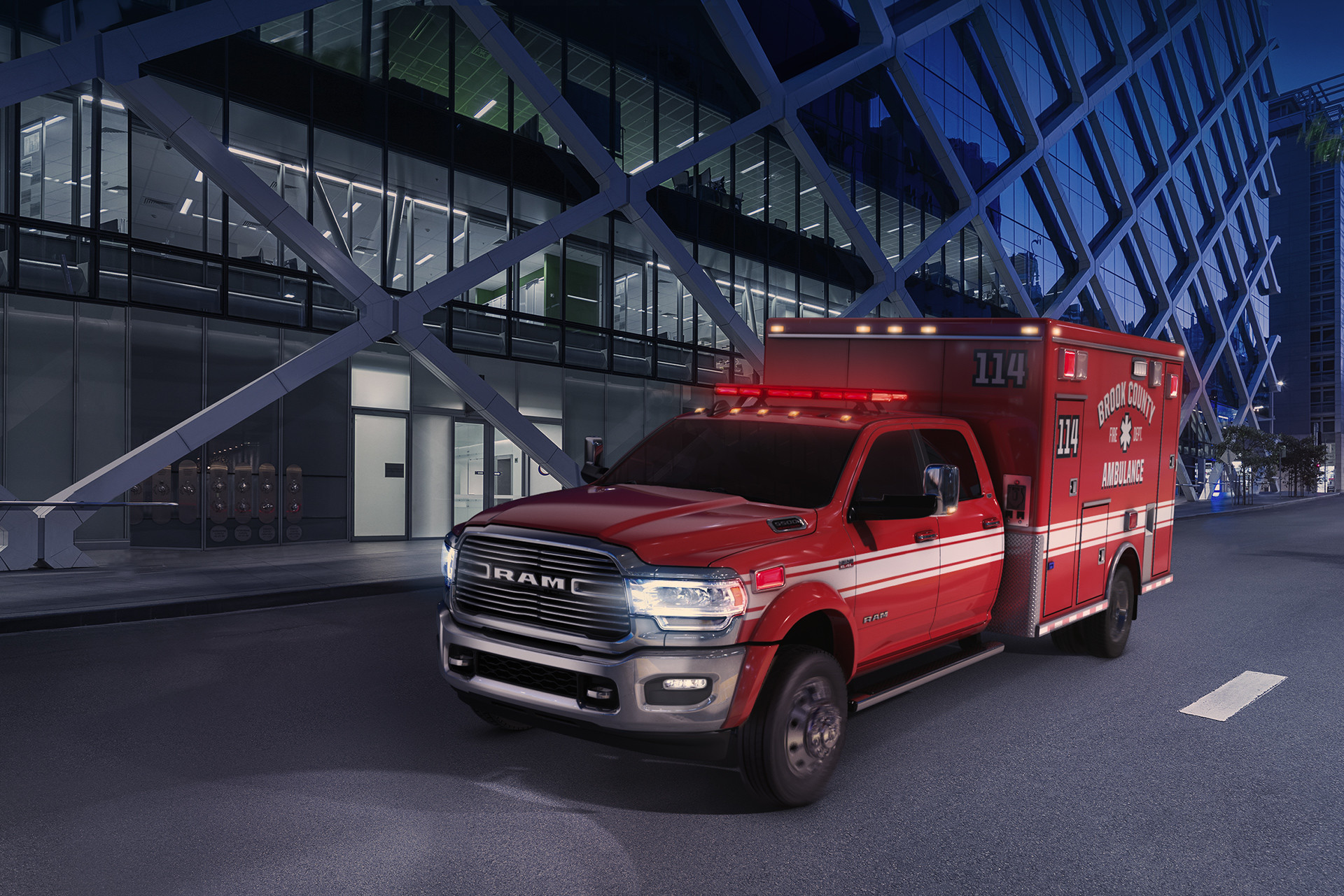 2019 Ram Chassis Cab exterior shown with an ambulance upfit.