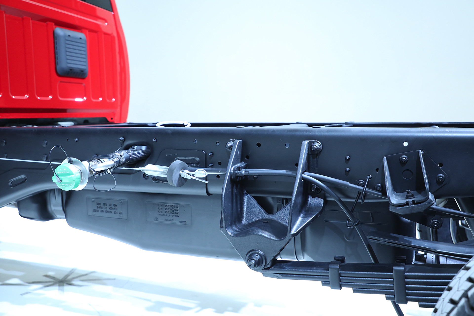 2019 Ram Chassis Cab exterior in Red showing close up of zero interference frame rails